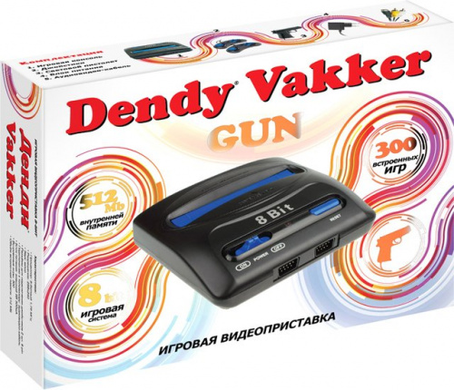 Игровая консоль DENDY Vakker- [300 игр] + световой пистолет фото 2