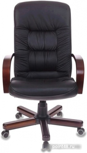 Кресло руководителя Бюрократ T-9908/WALNUT черный кожа крестовина металл фото 2