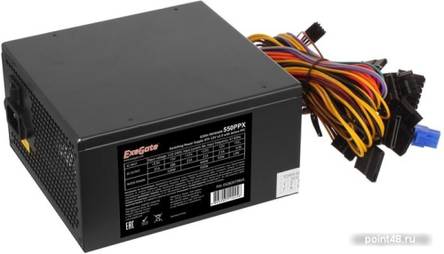 Блок питания 500W Exegate 500PPX RTL, ATX, black, APFC, 14cm, 24p+(4+4)p PCI-E,4*IDE,5*SATA