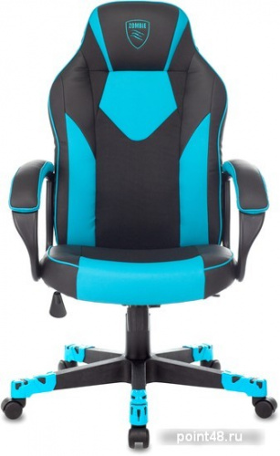 Кресло игровое Zombie GAME 17 черный/синий текстиль/эко.кожа крестовина пластик фото 2