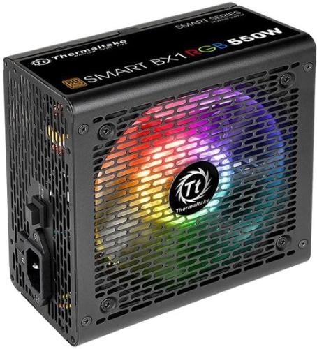 Блок питания Thermaltake ATX 550W Smart BX1 RGB 80+ bronze (24+4+4pin) APFC 120mm fan color LED 6xSATA RTL