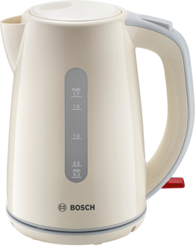 Купить Чайник электрический Bosch TWK7507, 1,7л, 2400Вт, пластик, бежевый в Липецке