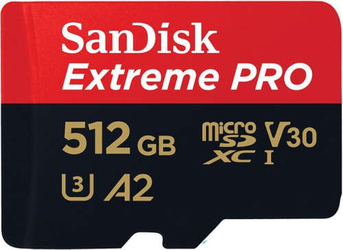 Купить Флеш карта microSDXC 512Gb Class10 Sandisk SDSQXCZ-512G-GN6MA Extreme Pro + adapter в Липецке фото 3