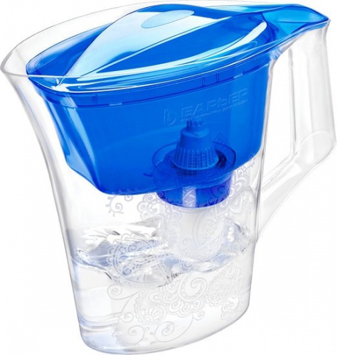 Купить Кувшин-фильтр для воды Барьер  Танго  синий с узором, с картриджем, 2,5л, без индикатора в Липецке фото 2