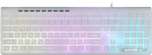 Купить Клавиатура Oklick 490ML белый USB slim Multimedia LED в Липецке фото 3