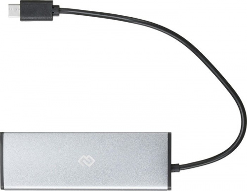 Разветвитель USB-C Digma HUB-4U2.0-UC-DS 4порт. серебристый фото 2