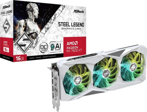 Видеокарта ASRock Radeon RX 7600 XT Steel Legend 16GB OC RX7600XT SL 16GO фото 2