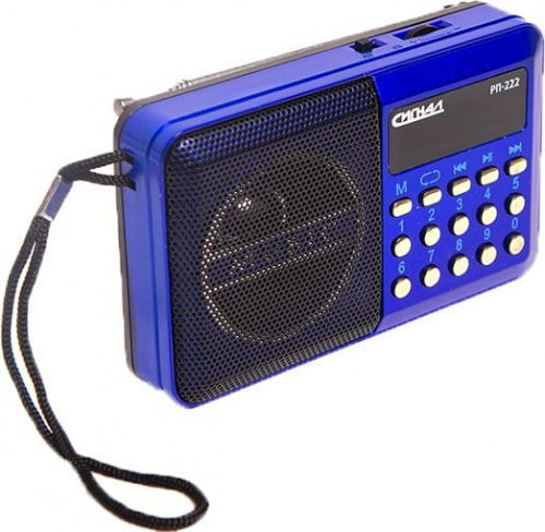 Купить Радиоприемник портативный Сигнал РП-222 черный/синий USB microSD в Липецке фото 3