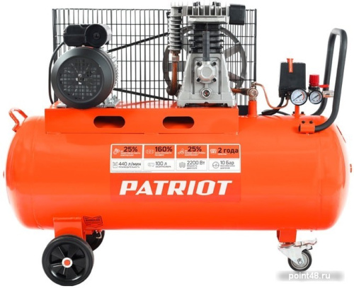 Купить Компрессор поршневой Patriot PTR 100-440I масляный 440л/мин 100л 2200Вт оранжевый в Липецке фото 3