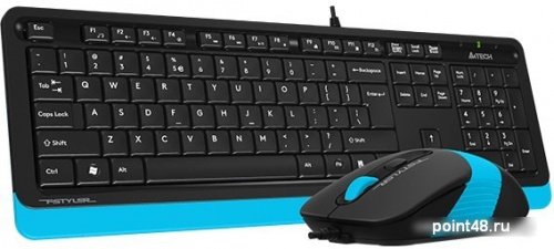 Купить Клавиатура + мышь A4 Fstyler F1010 клав:черный/синий мышь:черный/синий USB Multimedia в Липецке фото 3