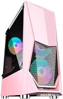 Корпус 1STPLAYER DK-3 PINK / ATX, tempered glass / 3x 120mm LED fans inc. / DK-3-PK-3G6