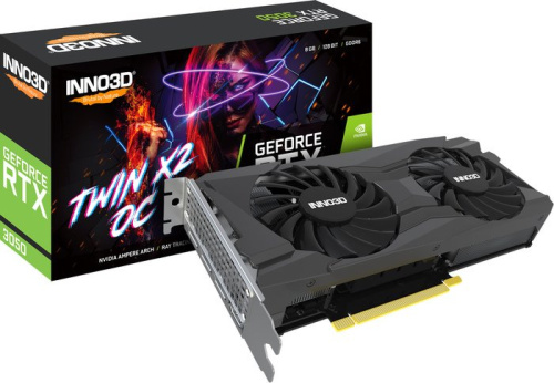 Видеокарта Inno3D GeForce RTX 3050 Twin X2 OC N30502-08D6X-11902130