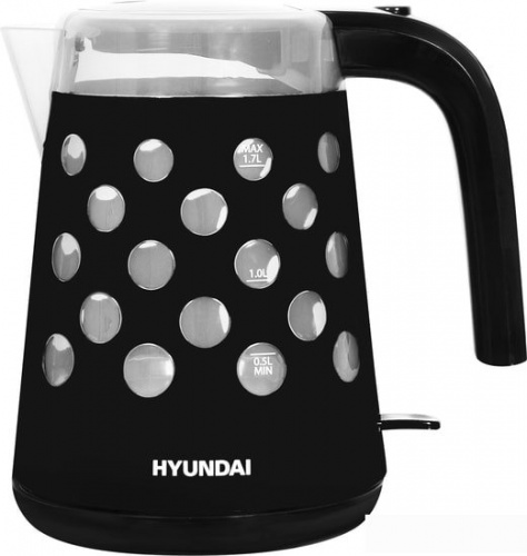 Купить Чайник электрический Hyundai HYK-G2012 1.7л. 2200Вт черный/прозрачный (корпус: пластик) в Липецке фото 2