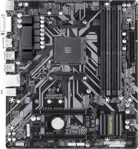 Материнская плата Gigabyte B450M DS3H Soc-AM4 AMD B450 4xDDR4 mATX AC`97 8ch(7.1) GbLAN RAID+DVI+HDMI