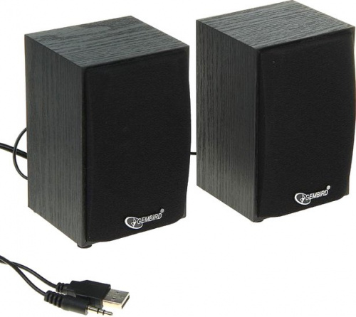 Купить Колонки Gembird SPK-201, черный МДФ,2х2,5 Вт, регулятор громкости, USB в Липецке фото 2