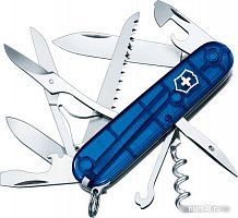 Купить Нож перочинный Victorinox Huntsman (1.3713.T2) 91мм 15функций синий полупрозрачный карт.коробка в Липецке