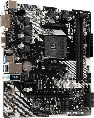 Материнская плата Asrock B450M-HDV R4.0 Soc-AM4 AMD B450 2xDDR4 mATX AC`97 8ch(7.1) GbLAN RAID+VGA+DVI+HDMI фото 3