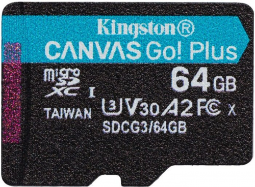 Купить Флеш карта microSDXC 64Gb Class10 Kingston SDCG3/64GB Canvas Go! Plus + adapter в Липецке фото 2