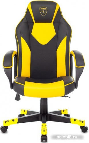 Кресло игровое Zombie GAME 17 черный/желтый текстиль/эко.кожа крестовина пластик фото 2