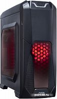 Корпус Exegate EX270558RUS   M itower  EVO-8202 Black-Red light, ATX, <без БП>, с окном, 2*USB+1*USB3.0, Audio