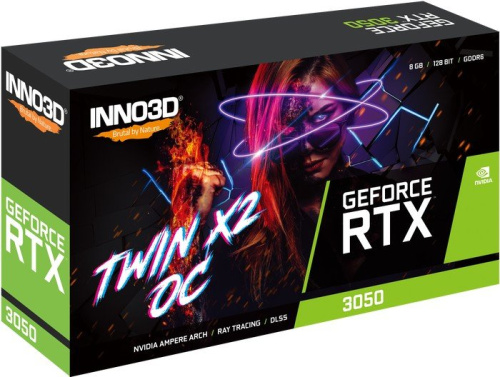 Видеокарта Inno3D GeForce RTX 3050 Twin X2 OC N30502-08D6X-11902130 фото 2