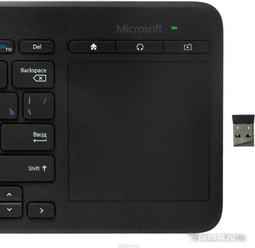 Купить Клавиатура Microsoft All-in-One Media + ivi в подарок черный USB беспроводная Multimedia Touch в Липецке фото 3