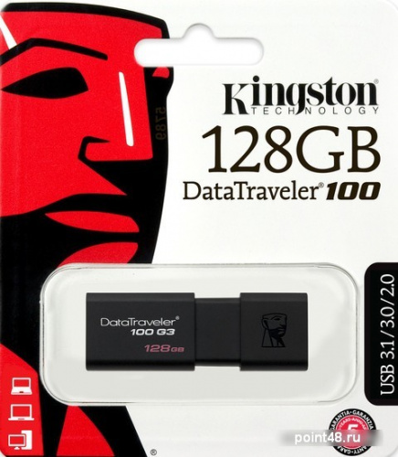 Купить Флеш Диск Kingston 128Gb DataTraveler 100 G3 DT100G3/128GB USB3.0 черный в Липецке фото 2