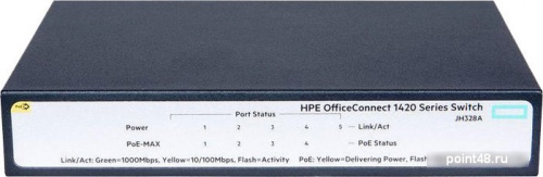 Купить Коммутатор HPE OfficeConnect 1420 JH328A 5G 5PoE+ 32W неуправляемый в Липецке