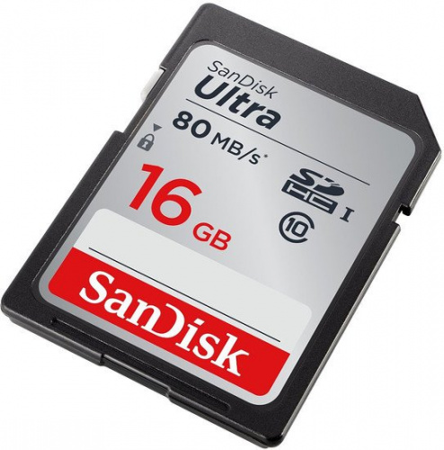 Купить Флеш карта SDHC 16Gb Class10 Sandisk SDSDUNC-016G-GN6IN Ultra 80 в Липецке фото 2