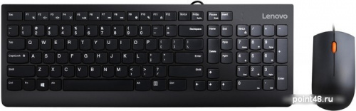 Купить Клавиатура + мышь Lenovo Wired Combo Essential клав:черный мышь:черный USB slim в Липецке