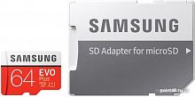 Купить Флеш карта microSDXC 64Gb Class10 Samsung MB-MC64HA/RU EVO PLUS + adapter в Липецке