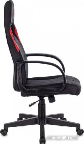 Кресло игровое ZOMBIE RUNNER RED, PL, ткань/экокожа, черный/красный, топ-ган фото 3