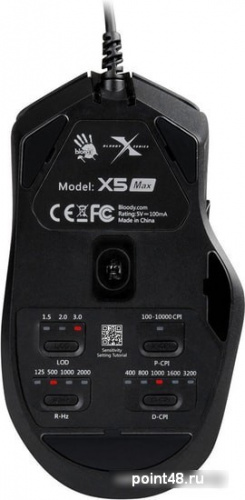 Купить Мышь A4 Bloody X5 Max черный оптическая (10000dpi) USB (9but) в Липецке фото 3