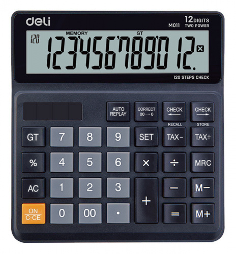 Купить Калькулятор бухгалтерский Deli EM01120 черный 12-разр. в Липецке