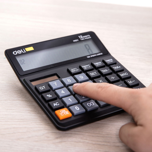 Купить Калькулятор бухгалтерский Deli EM01120 черный 12-разр. в Липецке фото 7