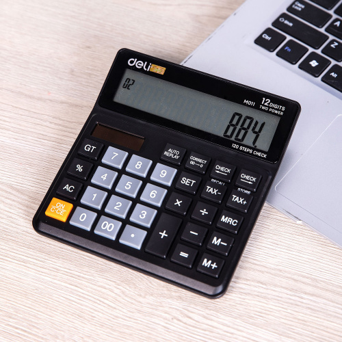 Купить Калькулятор бухгалтерский Deli EM01120 черный 12-разр. в Липецке фото 8