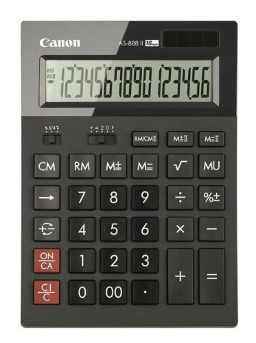 Купить Калькулятор бухгалтерский Canon AS-888 II черный 16-разр. в Липецке фото 2