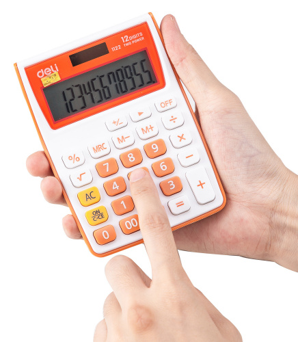 Купить Калькулятор настольный Deli E1122/OR оранжевый 12-разр. в Липецке фото 4