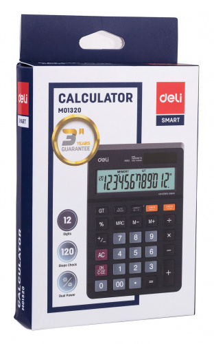 Купить Калькулятор настольный Deli EM01320 черный 12-разр. в Липецке фото 12