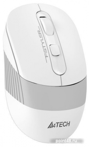 Купить Мышь A4Tech Fstyler FB10C белый/серый оптическая (2400dpi) беспроводная BT/Radio USB (4but) в Липецке фото 3
