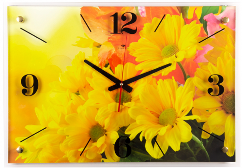Купить Часы настенные 21 ВЕК 4056-1186 Хризантемы жёлтые в Липецке