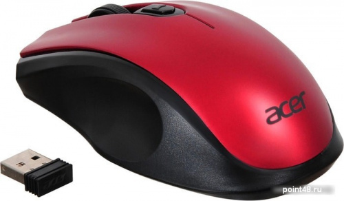 Купить Мышь Acer OMR032 черный/красный оптическая (1600dpi) беспроводная USB (4but) в Липецке фото 3