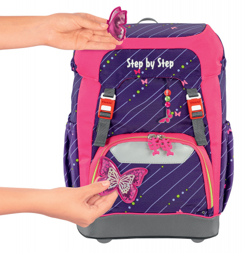 Купить Ранец Step By Step Grade Shiny Butterfly фиолетовый/розовый 4 предмета в Липецке фото 6