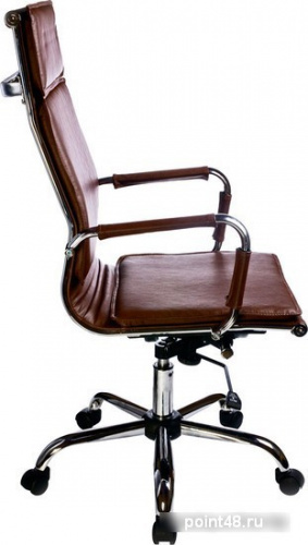Кресло руководителя БЮРОКРАТ Ch-993, на колесиках, кожзам, коричневый фото 3