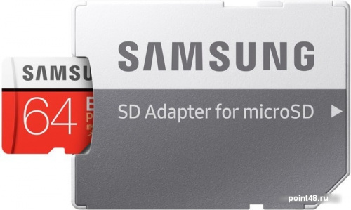 Купить Флеш карта microSDXC 64Gb Class10 Samsung MB-MC64HA/RU EVO PLUS + adapter в Липецке фото 2