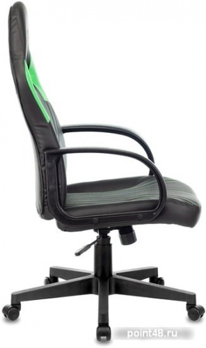 Кресло игровое Zombie RUNNER черный/зеленый искусственная кожа крестовина пластик фото 3