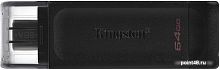 Купить Флеш Диск Kingston 64Gb DataTraveler 70 Type-C DT70/64GB USB3.2 черный в Липецке