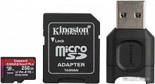 Купить Флеш карта microSDXC 256Gb Class10 Kingston MLPMR2/256GB Canvas React Plus + adapter Card Reader в Липецке