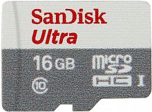 Купить Флеш карта microSDHC 16Gb Class10 Sandisk SDSQUNS-016G-GN3MN Ultra 80 в Липецке