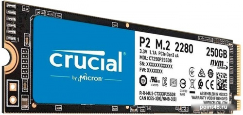 Накопитель SSD Crucial PCI-E x4 250Gb CT250P2SSD8 P2 M.2 2280 фото 2